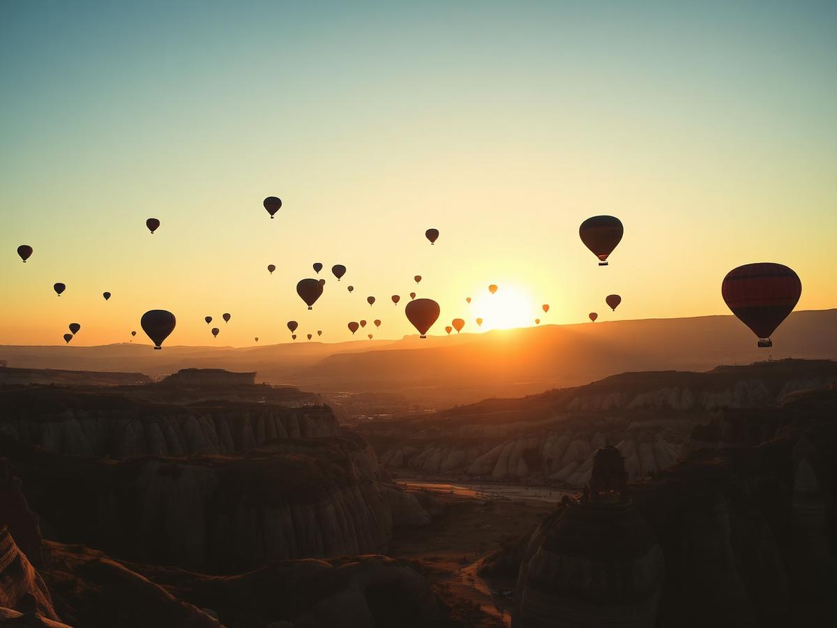 Balões ao amanhecer na Capadócia